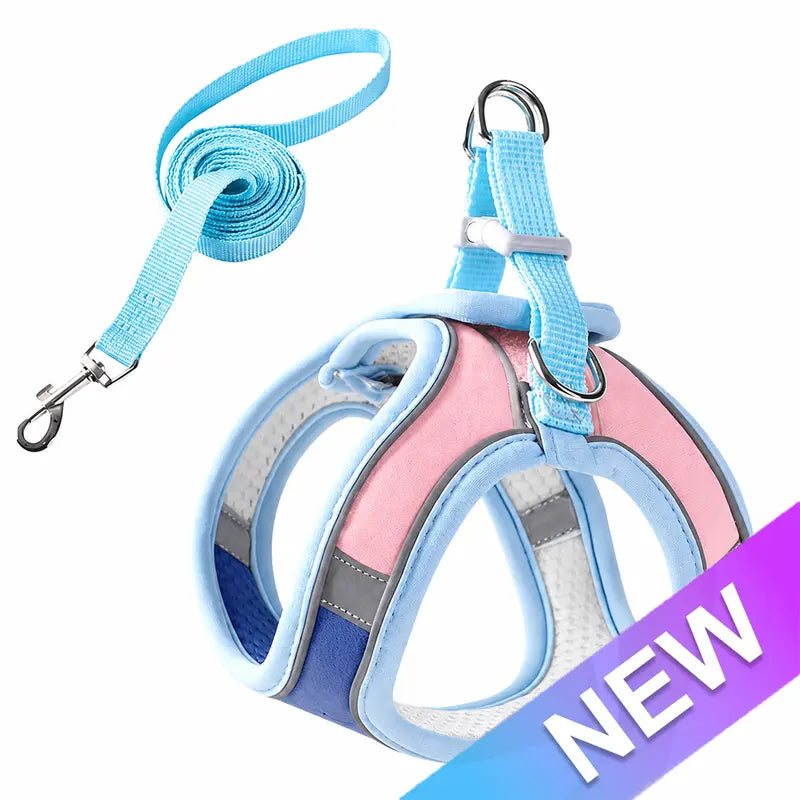 Escape Proof Cat Harness and Leash Set - Adjustable, Soft Mesh Fabric, Lightweight, Sturdy Lock, Stress-Free for Small/Medium Cats