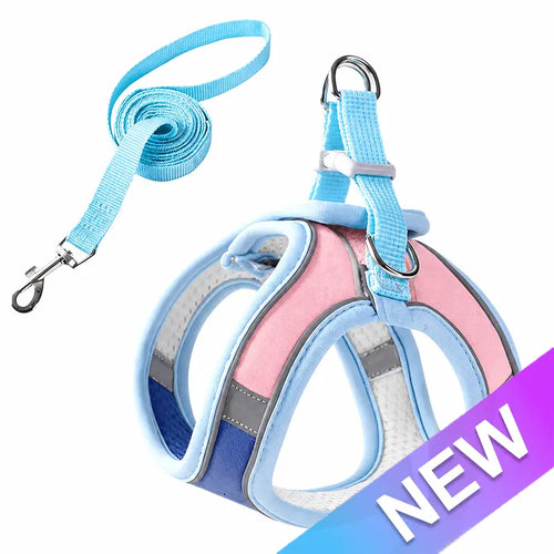 Escape Proof Cat Harness and Leash Set - Adjustable, Soft Mesh Fabric, Lightweight, Sturdy Lock, Stress-Free for Small/Medium Cats